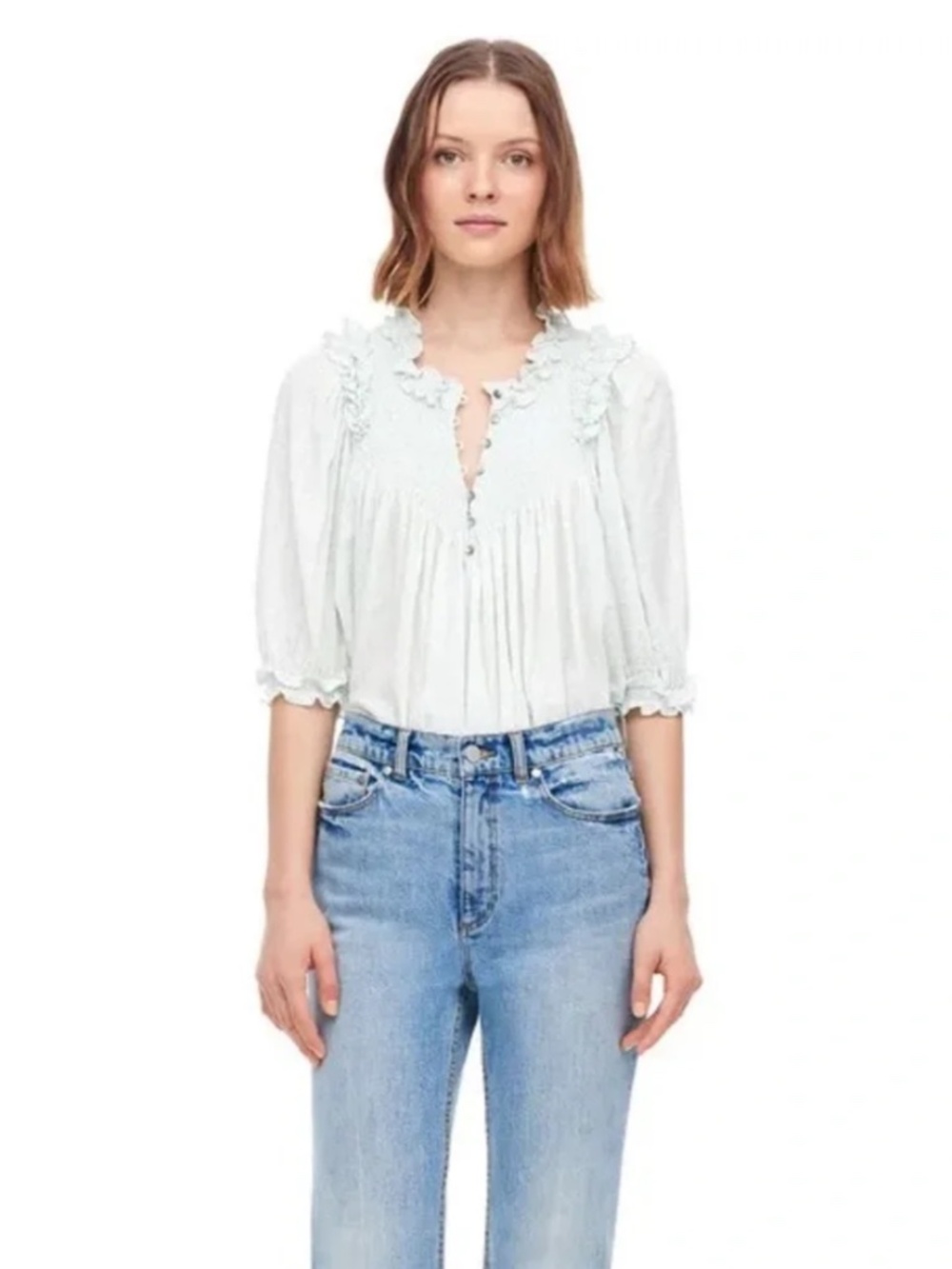 Rebecca Taylor La Vie Drapey Check Top- NEW W TAGS
